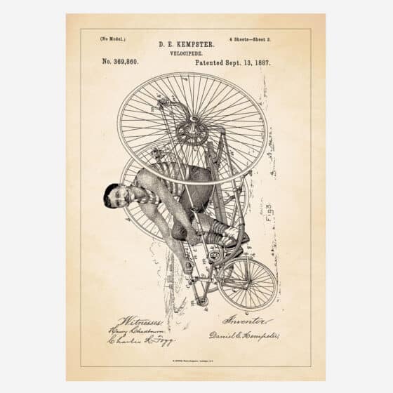 Patentposter D.E. Kempster - Velocipede