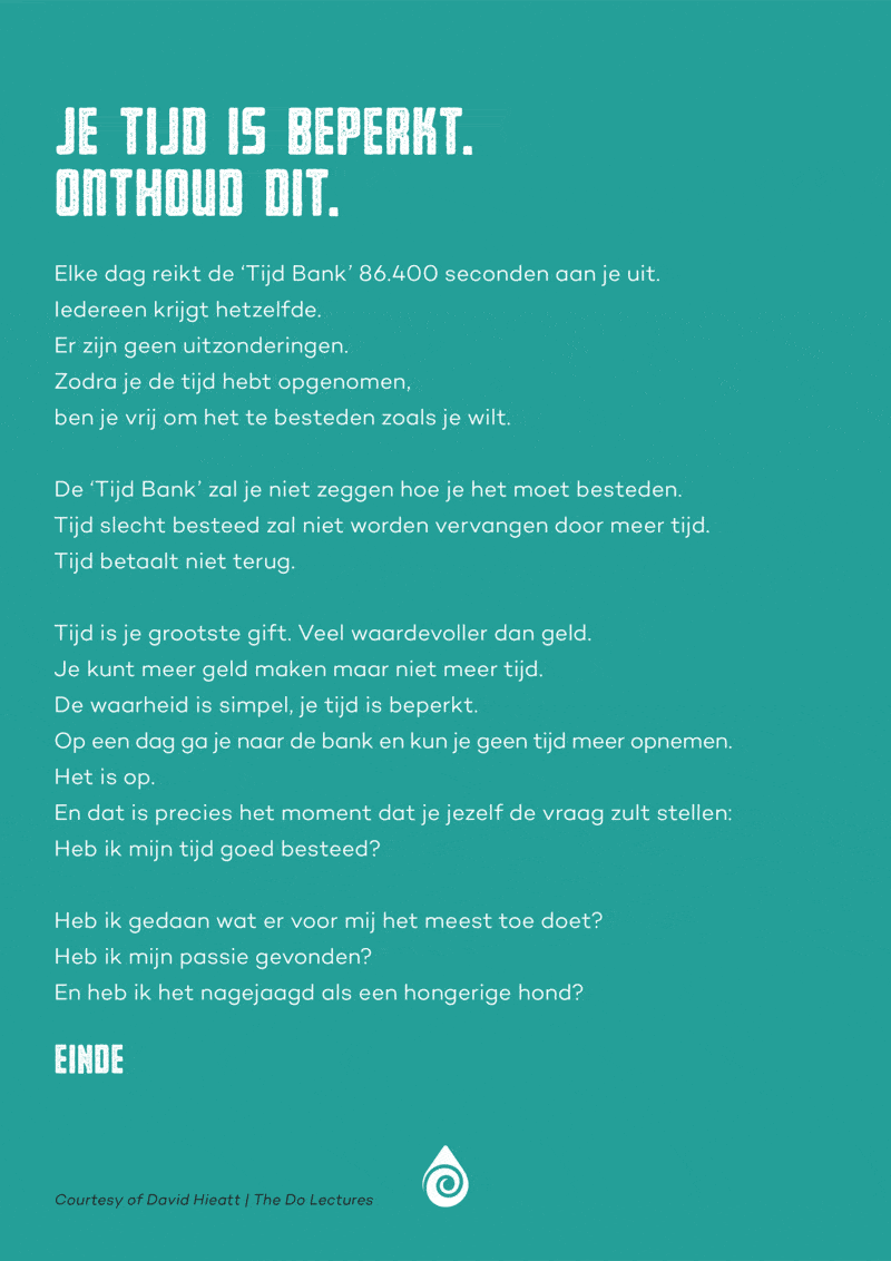 A4 poster - Je tijd is beperkt Tijdbank