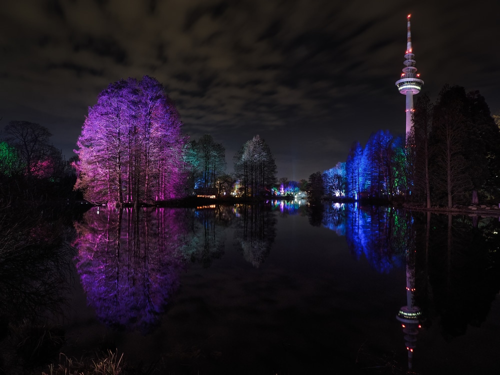 Manneim verlicht park