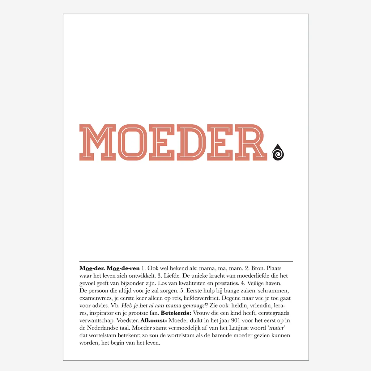 Moeder A4 poster terracotta
