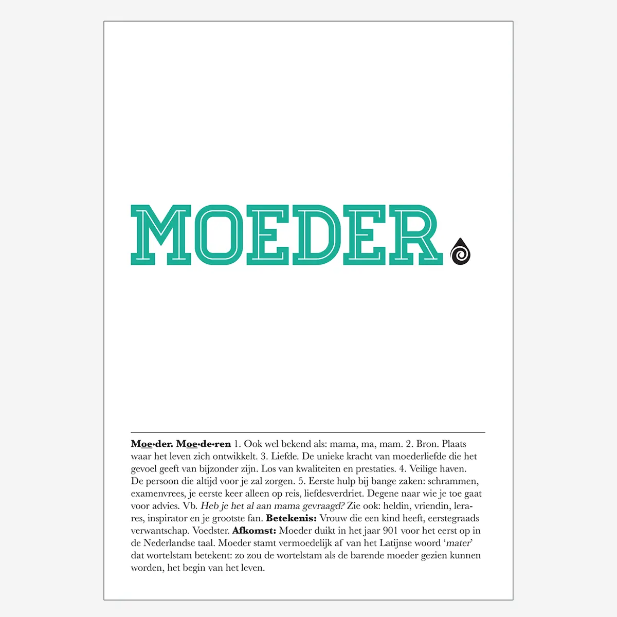 Moeder - A4 Miniposter - Afbeelding 2