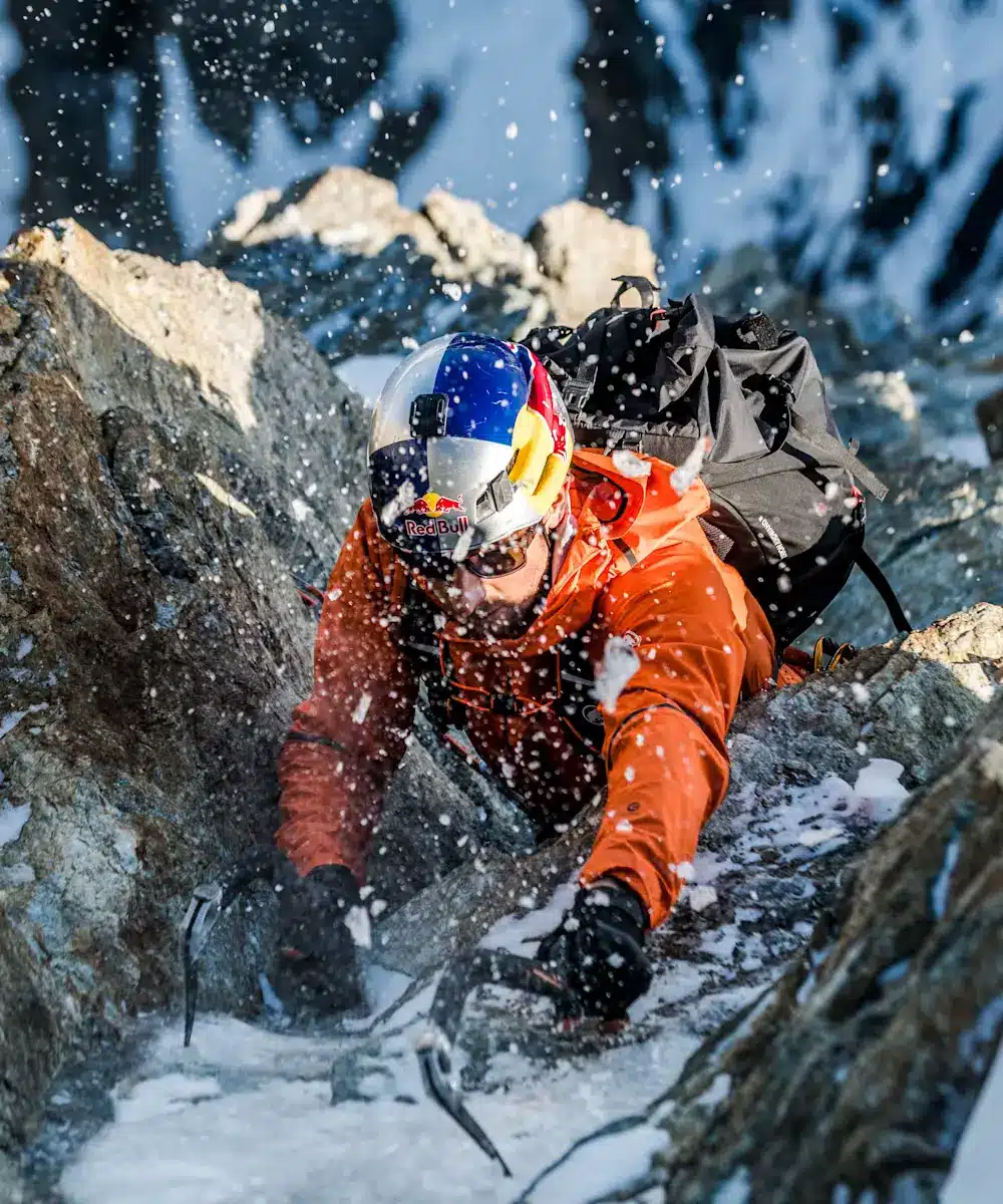 Bergbeklimmer Nicolas Hojac tijdens zijn poging om Mt. Shivling te beklimmen via de zuidwand. Over deze poging werd een documentaire gemaakt: A Tribute to Failure.
Foto: Thomas Senf.