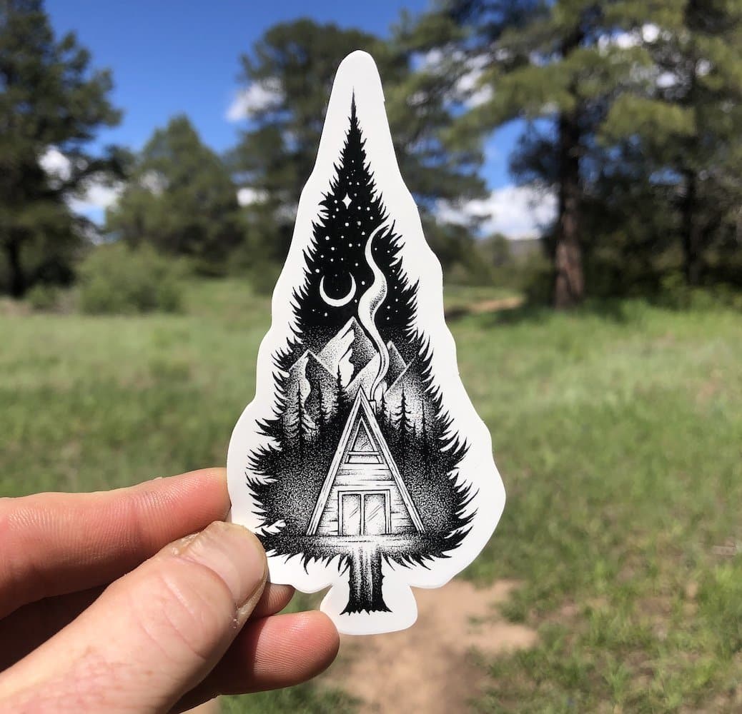 A-Frame Cabin - Sticker Art - Afbeelding 3