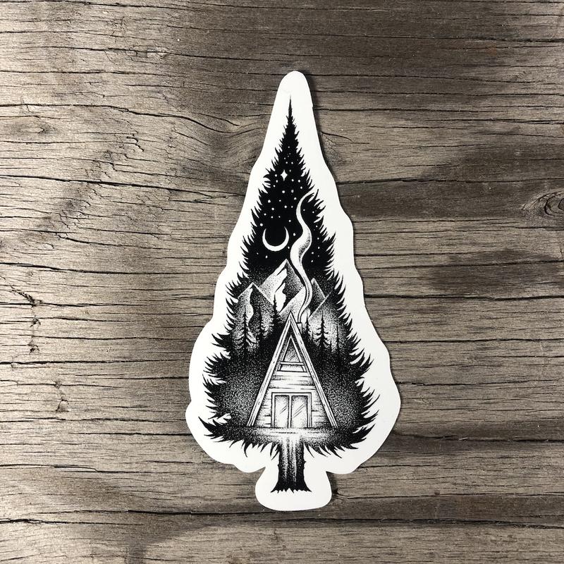 A-Frame Cabin - Sticker Art - Afbeelding 2