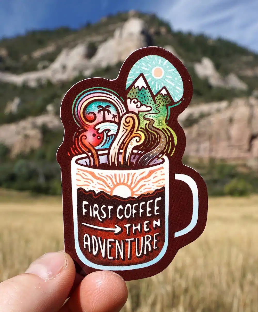 First Coffee - Sticker Art - Afbeelding 2