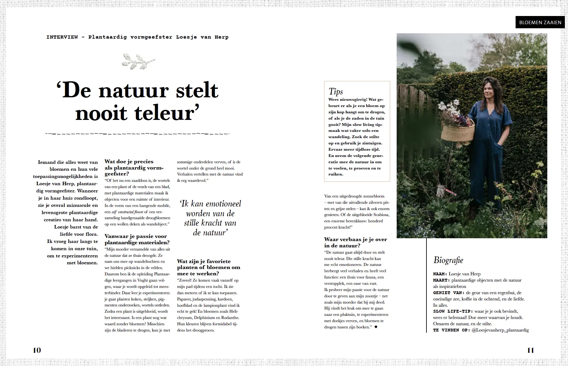 Slow Living bloemen zaaien interview