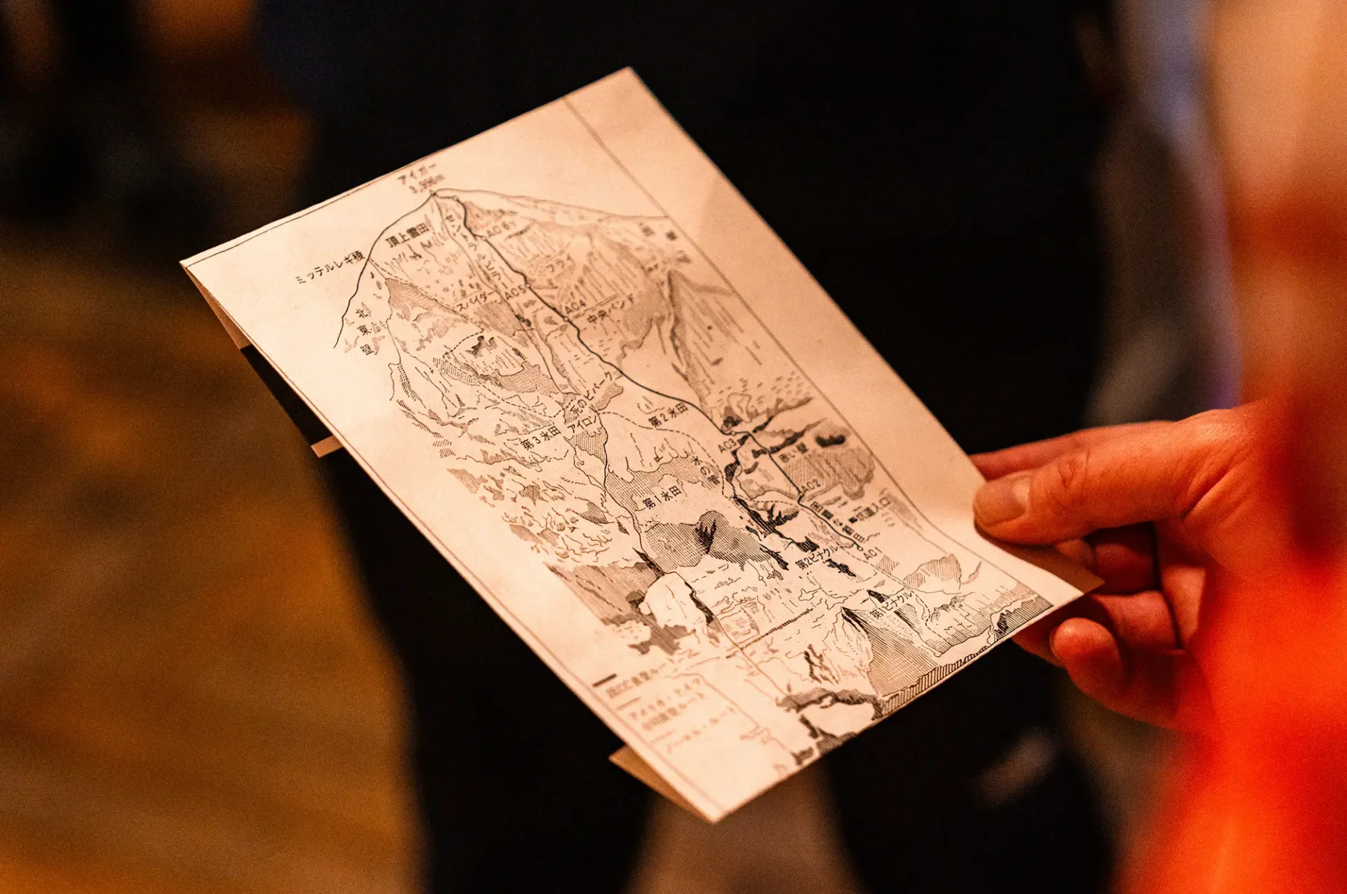 Kaart van de Japanse Direttissima. Dit is de meest directe klimroute over de noordwand van de Eiger