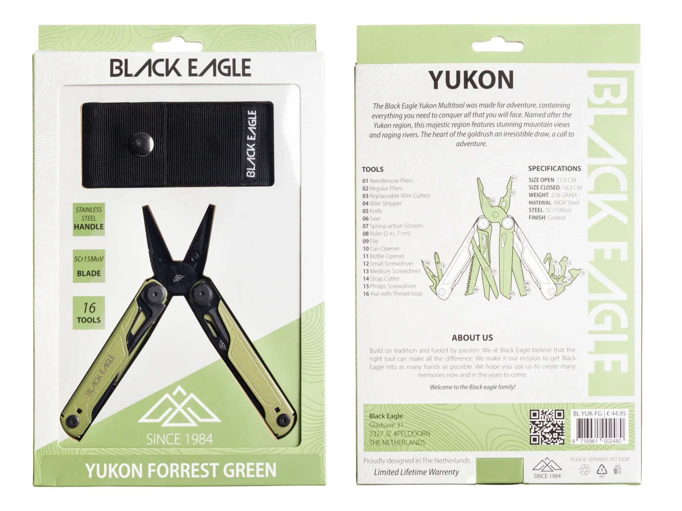 Black Eagle Yukon Multitool - Green - Afbeelding 10
