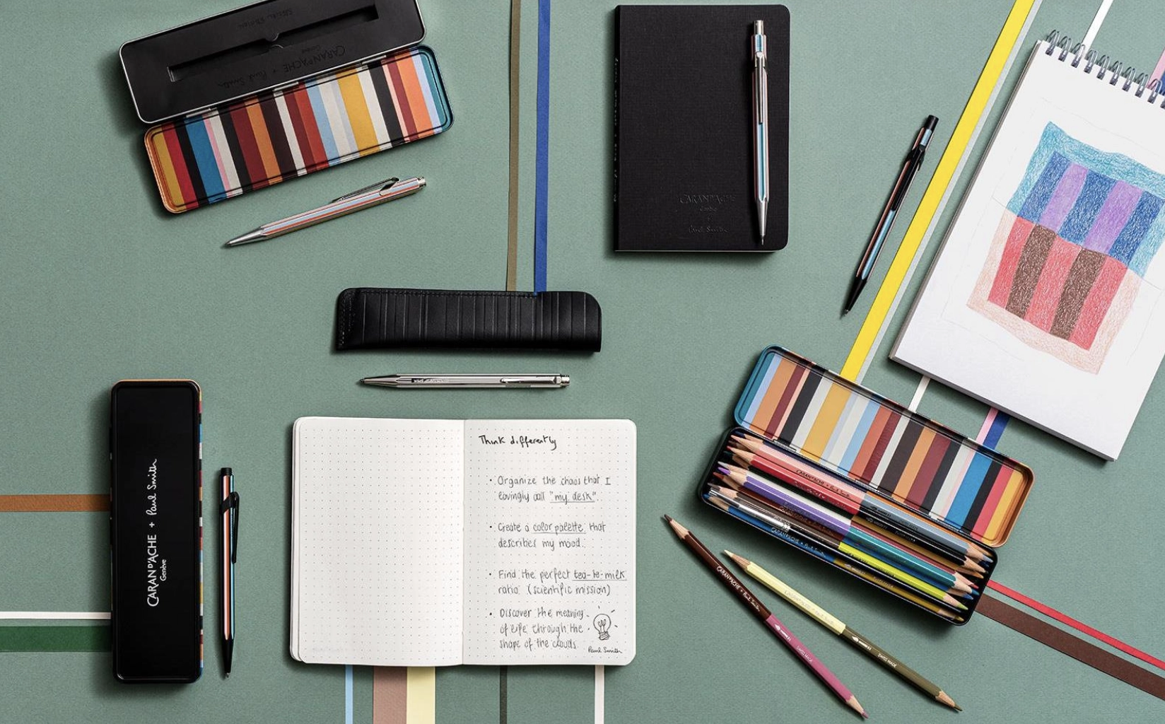Caran d'Ache x Paul Smith | Aquarelpotloden + Penseel - Afbeelding 5