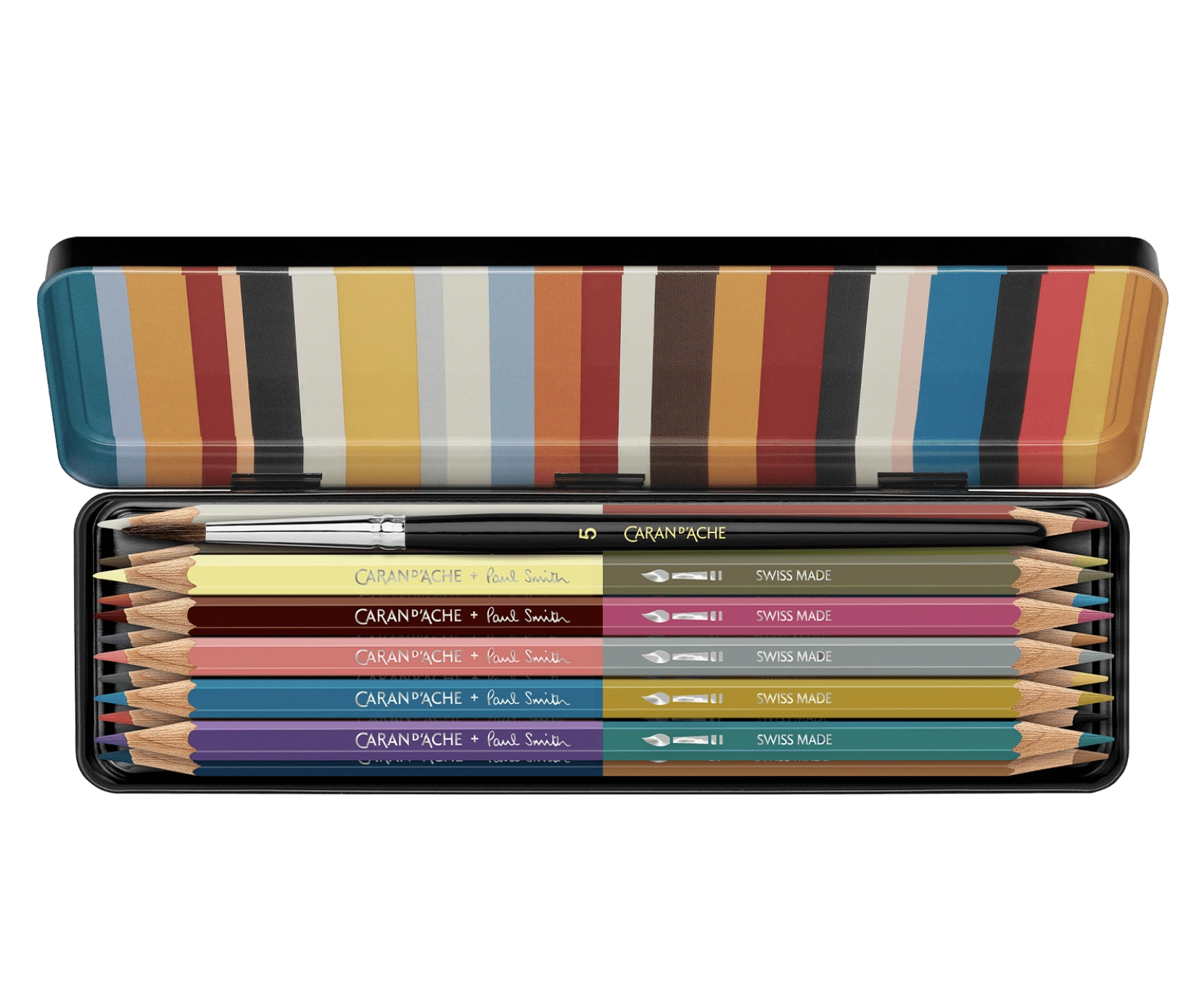 Caran d'Ache x Paul Smith | Aquarelpotloden + Penseel - Afbeelding 6